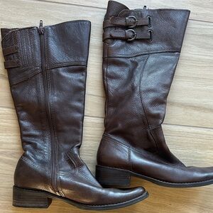 Matisse Dark Brown Heeled Boots with Buckle Detail